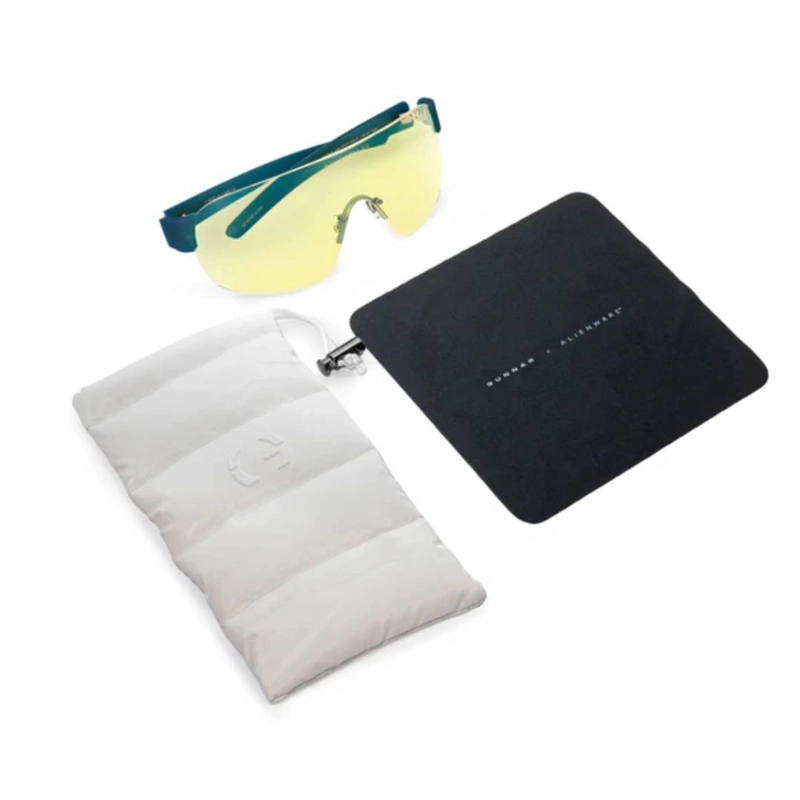 LENTES GUNNAR ALIENWARE BERMUDA TRIANGLE LIQUID TEAL AMBER - 4