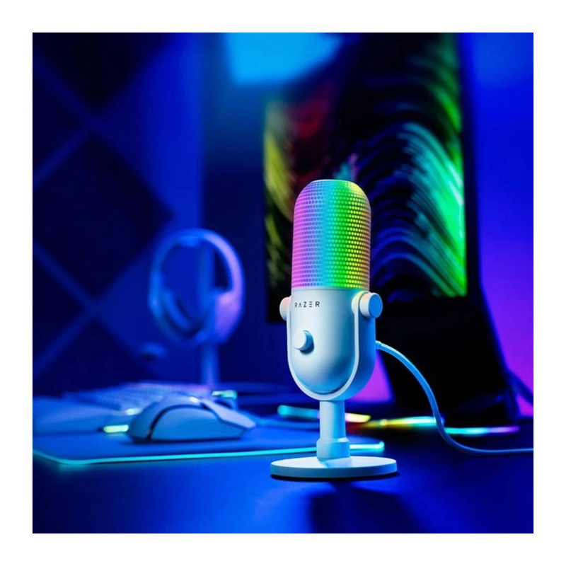 MICROFONO RAZER SEIREN V3 CHROMA MERCURY (WHITE) - 5