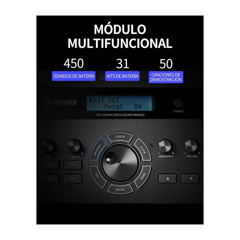 BATERIA ELECTRONICA DONNER DED-200MAX - 5