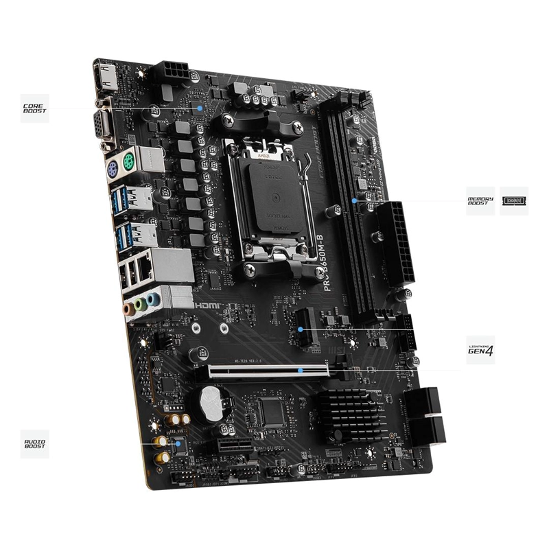 PLACA MADRE MSI PRO B650M-B, MICRO-ATX, AM5 - 4
