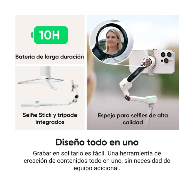 ESTABILIZADOR INSTA360 FLOW 2 PRO CREATOR BUNDLE STONE GRAY - 5