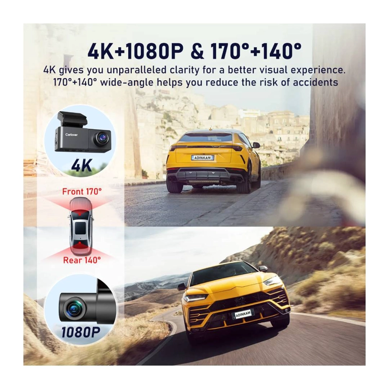 CAMARA DASHCAM 4K FUNCION GPS DELANTERA Y TRASERA WIFI - 4