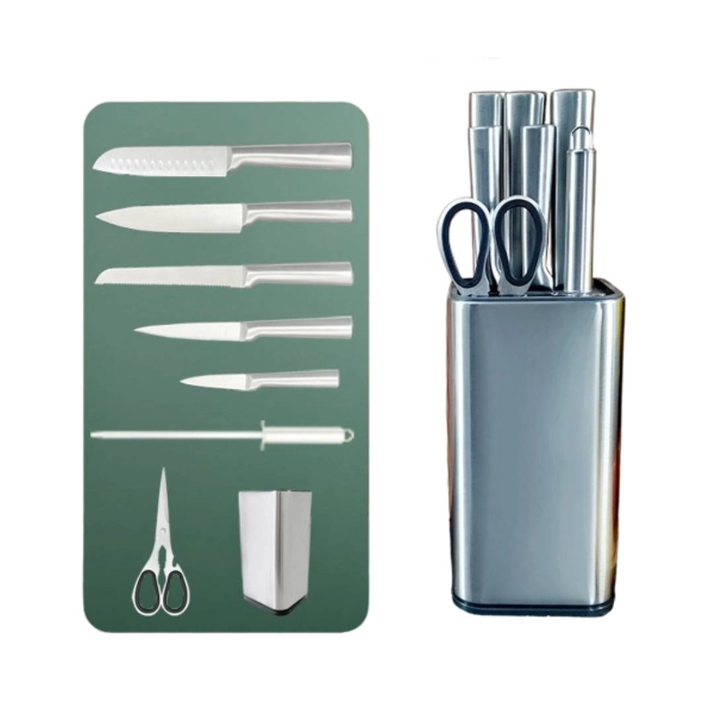 SET 8 CUCHILLOS COCINA VG10 ACERO CON SOPORTE - 1