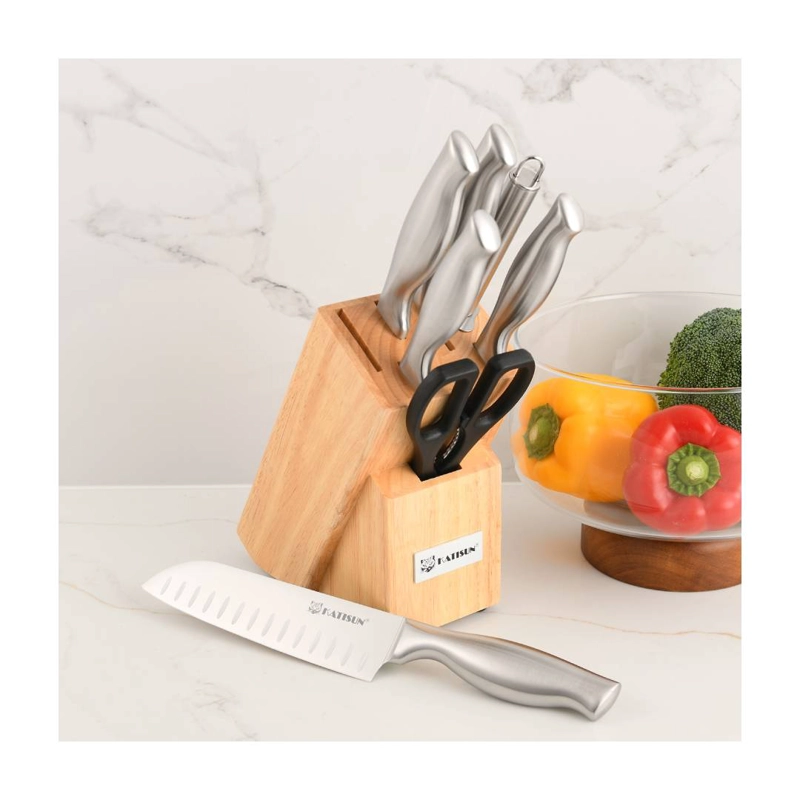SET 8 CUCHILLOS COCINA VG10 ACERO CON SOPORTE - 6