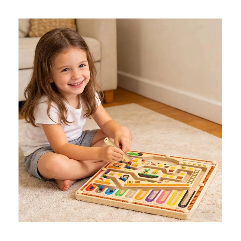 JUGUETE MONTESSORI MADERA LABERINTO NUMEROS Y COLORES - 3