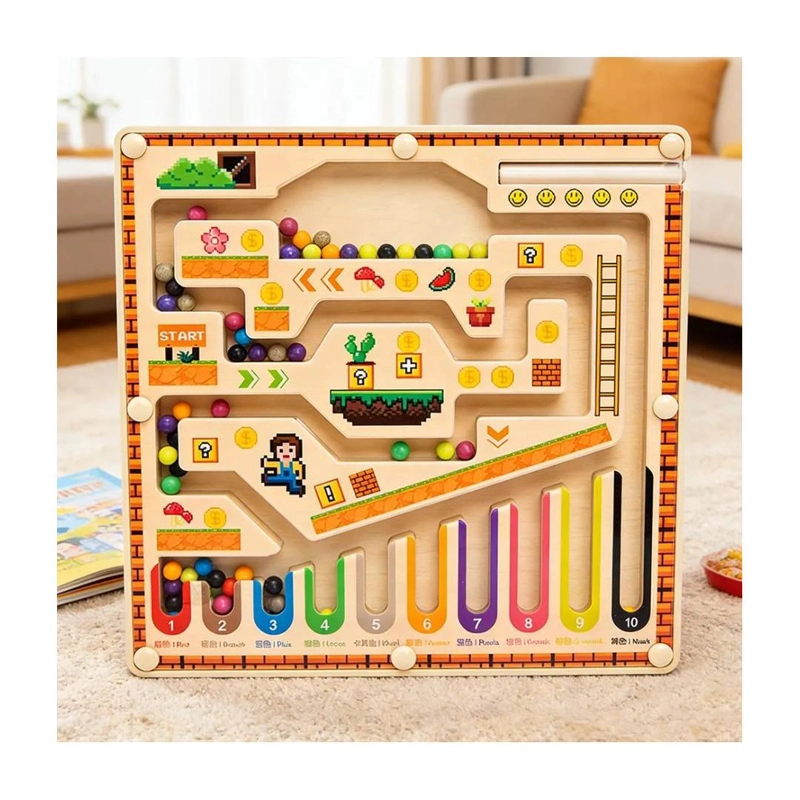 JUGUETE MONTESSORI MADERA LABERINTO NUMEROS Y COLORES - 5