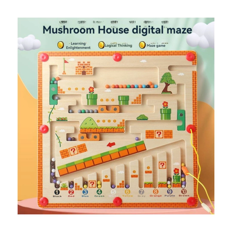 JUGUETE MONTESSORI MADERA LABERINTO NUMEROS Y COLORES - 6