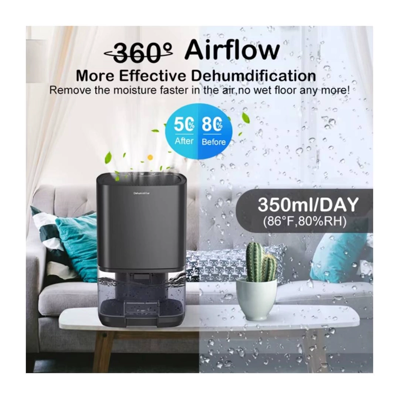 DESHUMIDIFICADOR DE AIRE PORTATIL COMPACTO SILENCIOSO - 5