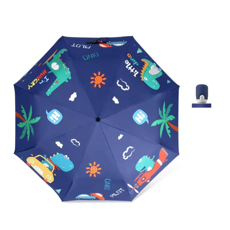 PARAGUAS INFANTIL PROTECCION SOLAR UV CON DISEÑO DINOSAURIO - 1
