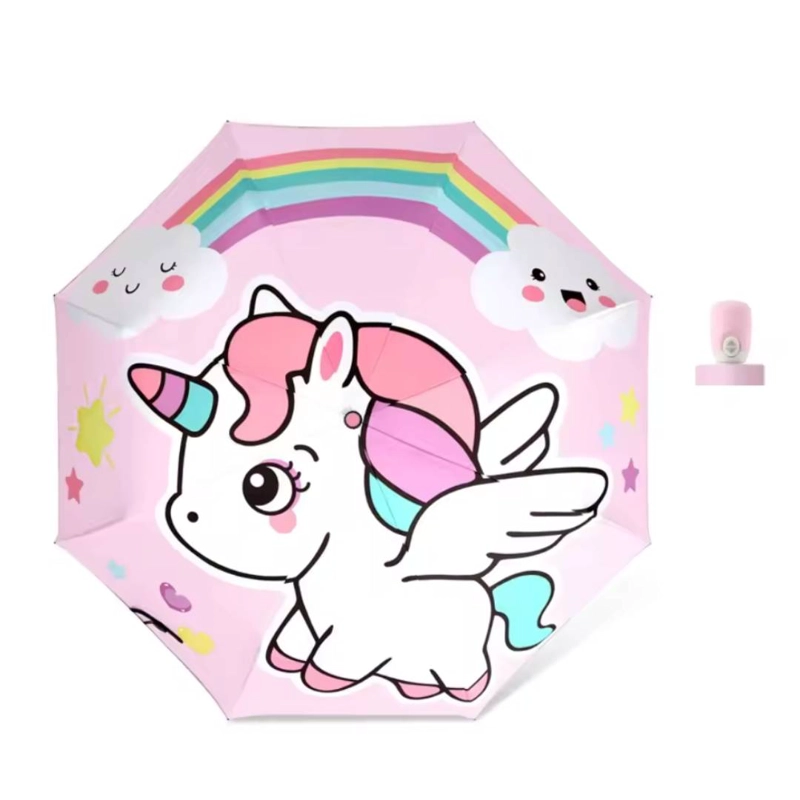 PARAGUAS INFANTIL PROTECCION SOLAR UV CON DISEÑO UNICORNIO - 1
