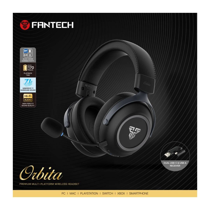 AUDIFONOS INALAMBRICOS FANTECH WHG07 ORBITA BLACK - 3