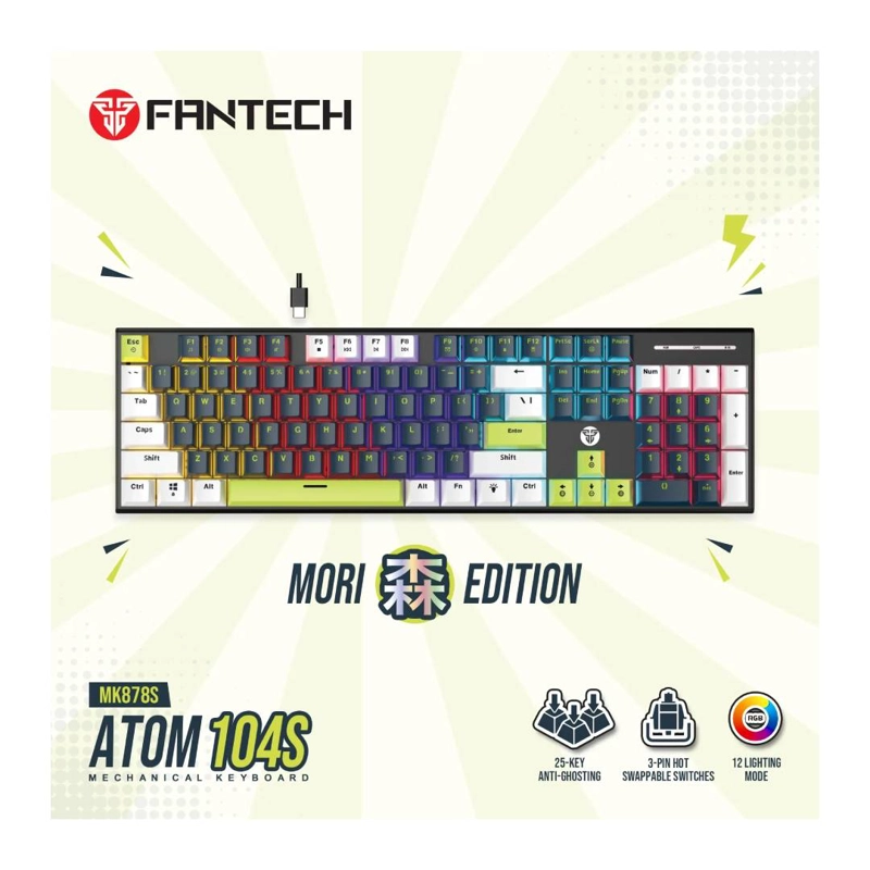 TECLADO FANTECH MK878S ATOM104S RGB MORI BLUE SWITCH TARO - 5