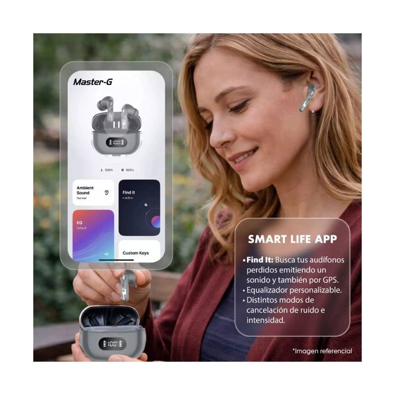 AUDIFONOS IN-EAR MASTER-G MGBUDS35G TWS ANC CON APP GRIS - 5