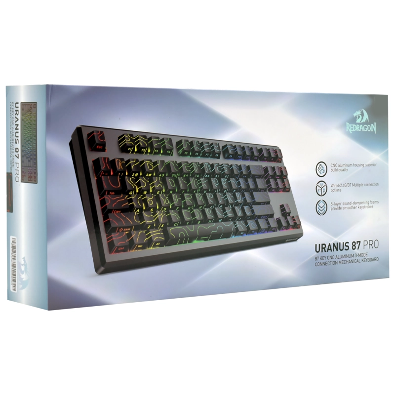 TECLADO REDRAGON URANUS 87 PRO K737B-RGB-PRO WIRELESS - 5