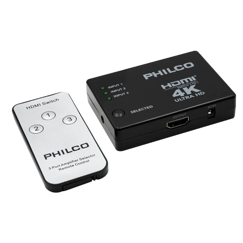SWITCH ADAPTADOR HDMI PHILCO 3X1 CON CONTROL REMOTO - 1