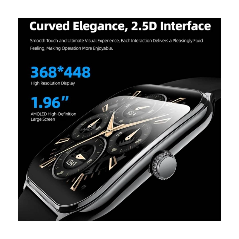 RELOJ INTELIGENTE AMOLED 1.96” PARA HOMBRE BLACK - 6