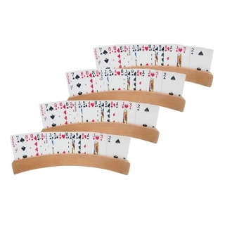 JUEGO VADELL DE 4 PORTA NAIPES DE MADERA - 1