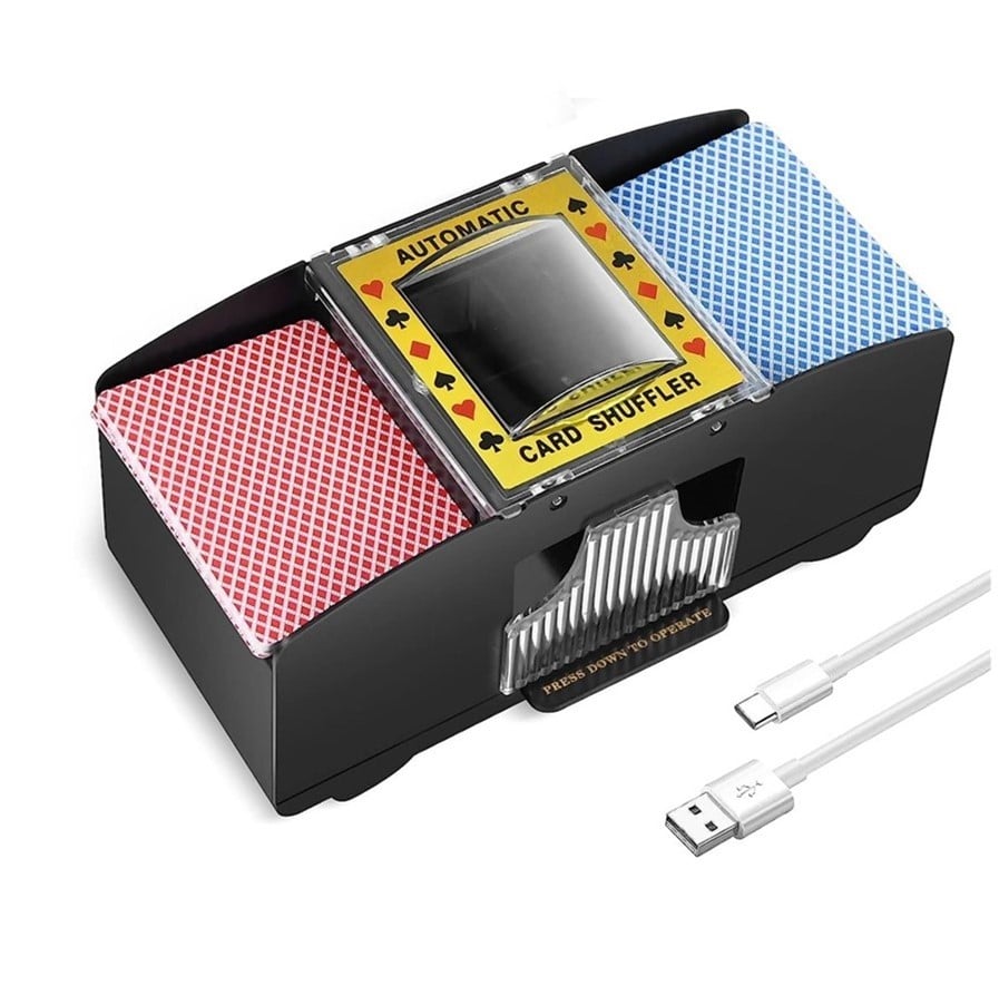 BARAJADOR DE NAIPES 2 BARAJAS CON USB - 1