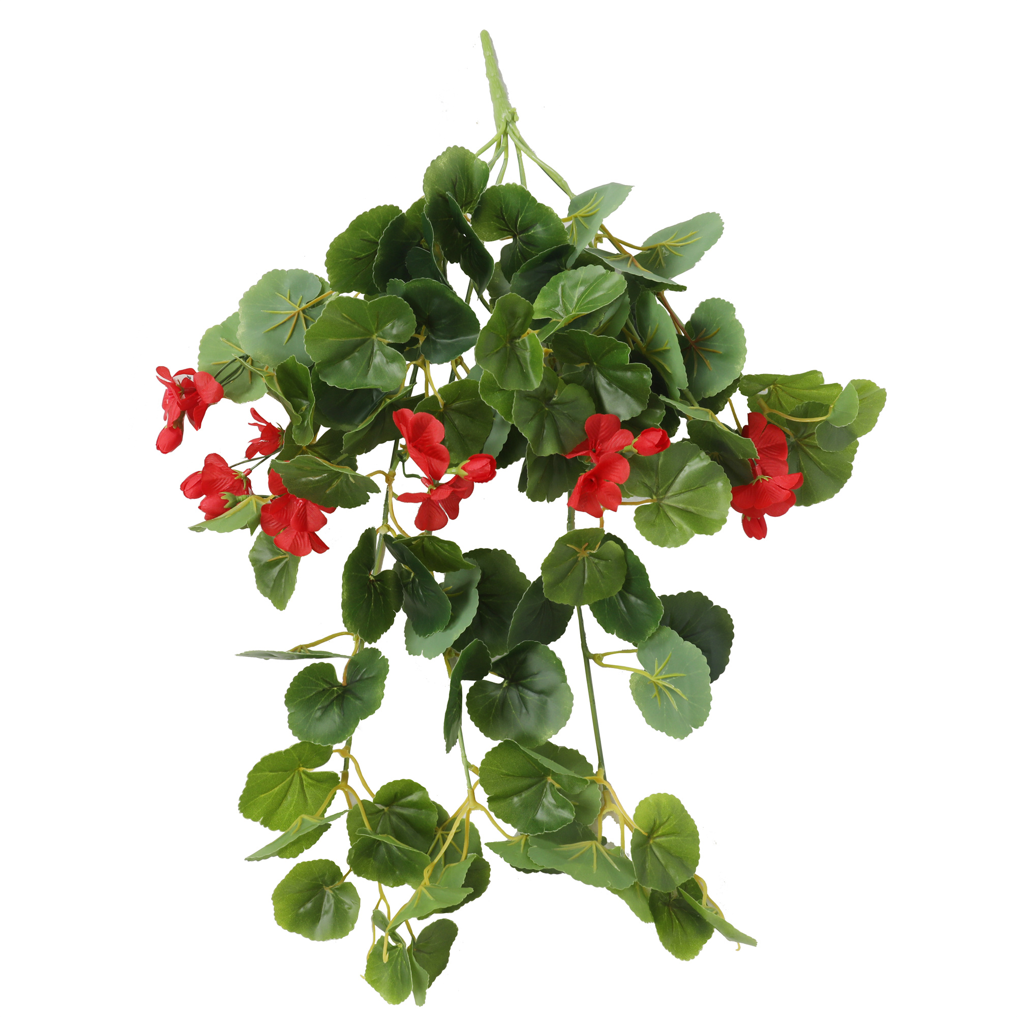 ENREDADERA COLGANTE CON FLORES ROJAS, 86 HOJAS, 6 FLORES DE 60 CM - 3