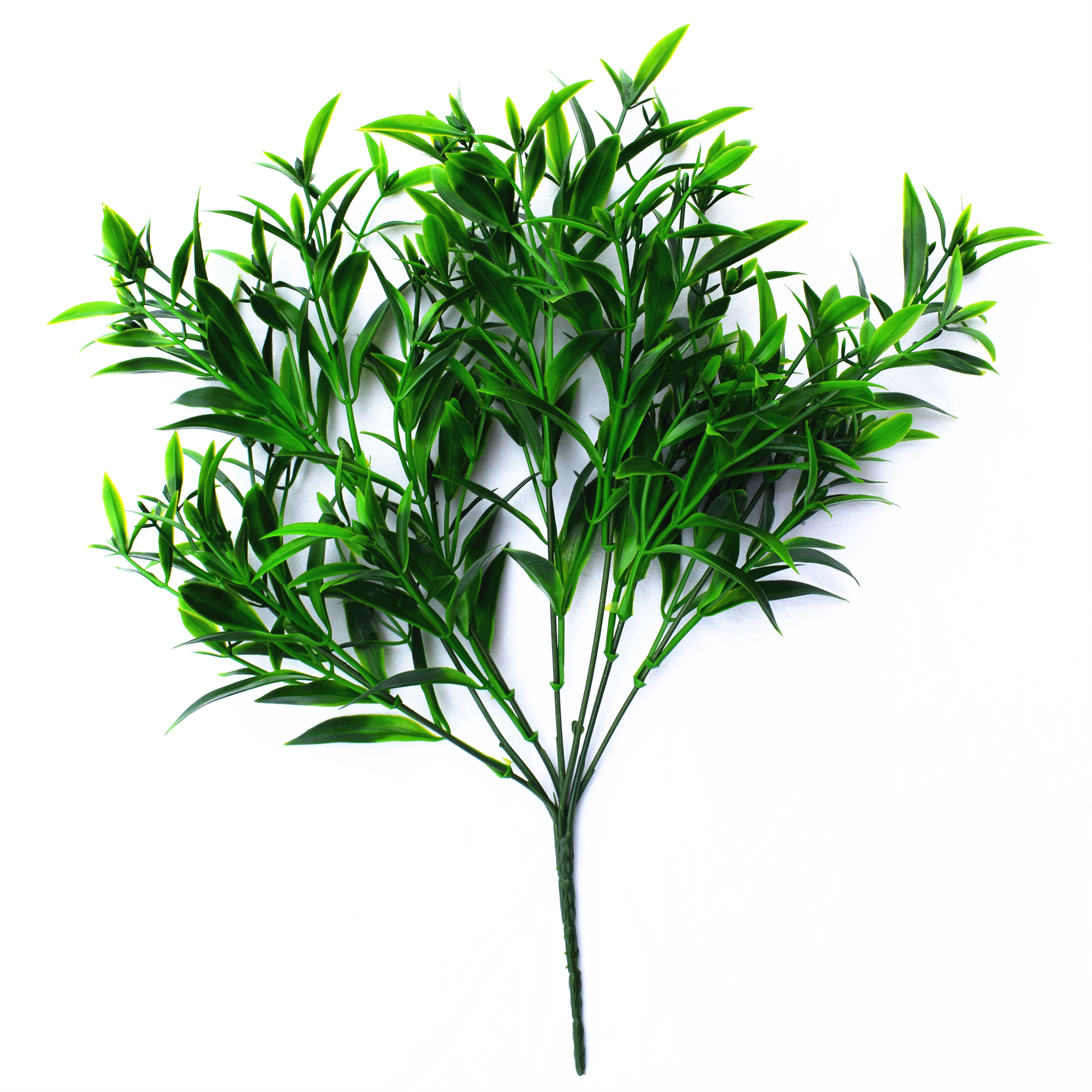 HIERBA HOJA PUNTIAGUDA VERDE, RAMA DECORATIVA DE 40 CM CON PROTECCIÓN UV - 2