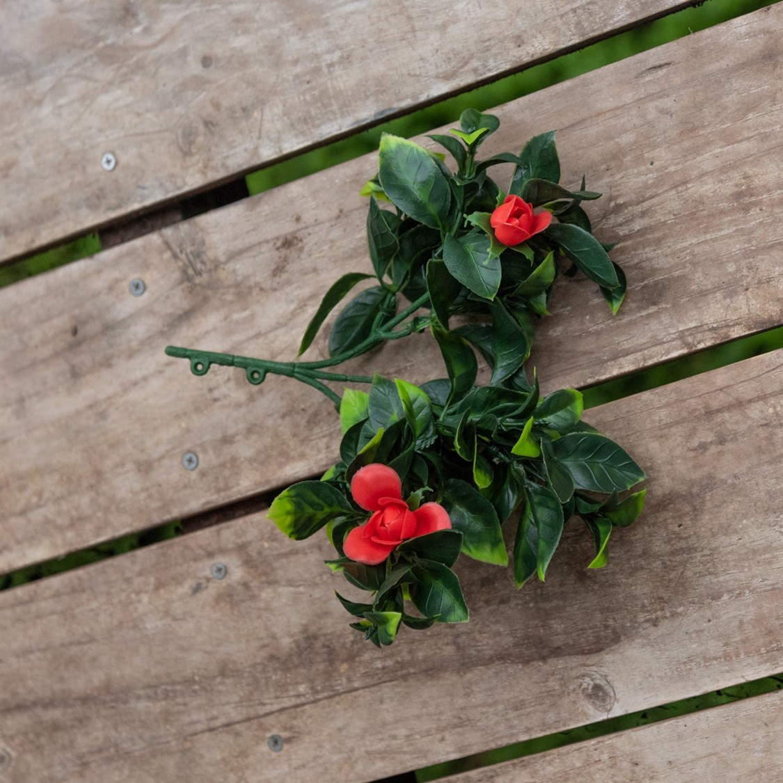 GARDENIA ROJA, RAMA DECORATIVA DE 30 CM CON PROTECCIÓN UV - 1