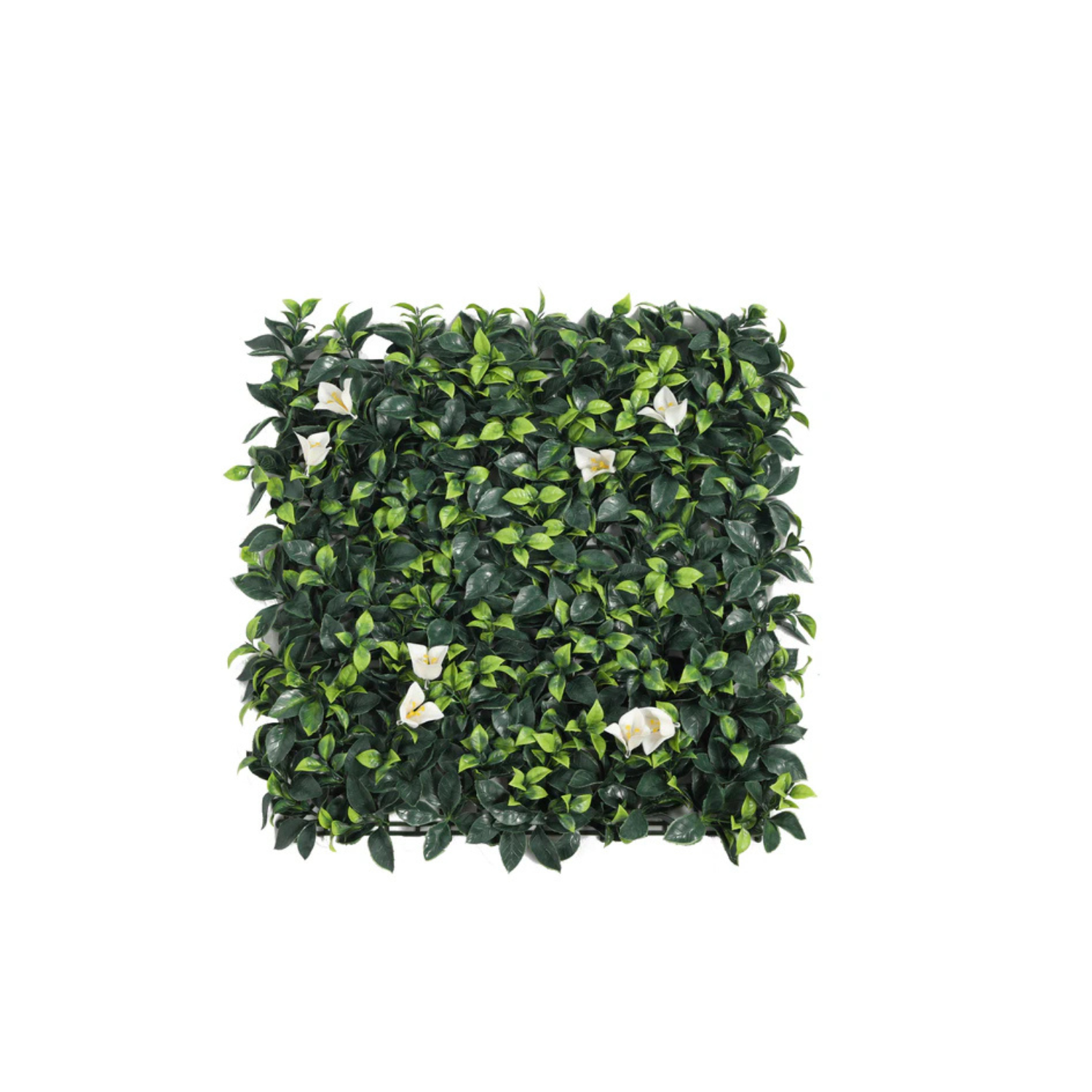 PASTO MURAL ARTIFICIAL PREMIUM VERDE CON FLORES DE JAZMÍN 50 X 50 CM CON PROTECCIÓN UV - 1
