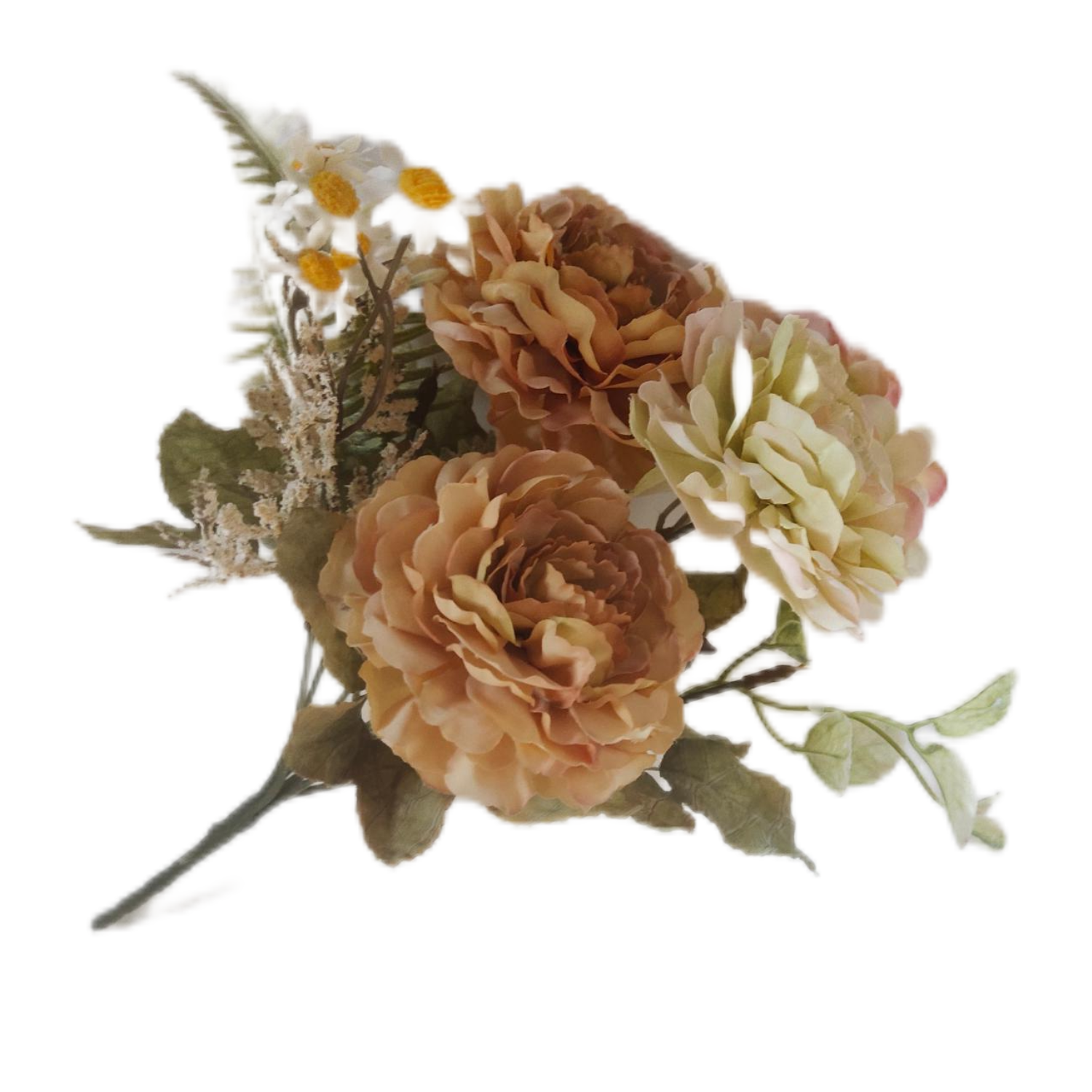 RAMO DE FLORES ENVEJECIDOS COLOR BEIGE ARTIFICIALES DE 30 CM - 1