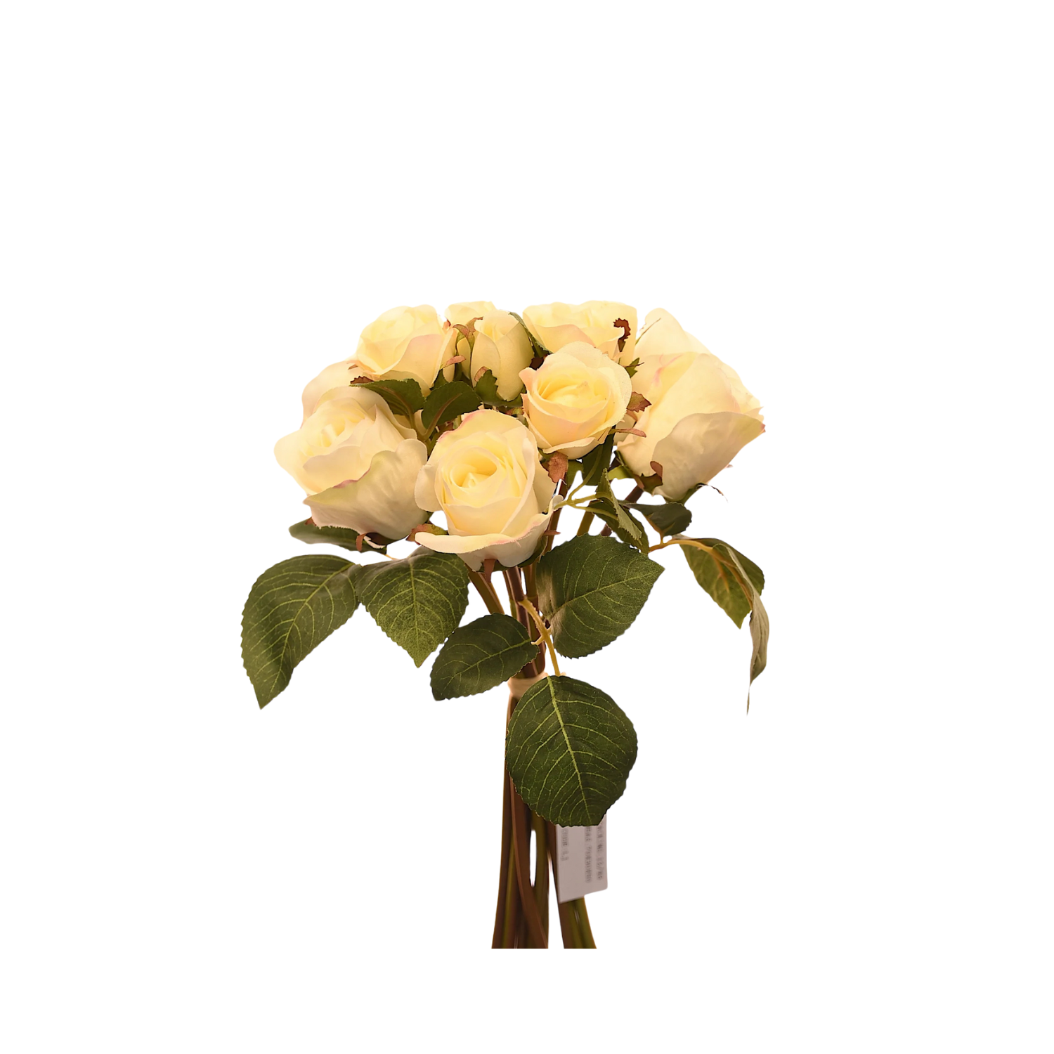 RAMO DE 12 ROSAS BLANCAS ARTIFICIALES DE 27 CM - 1