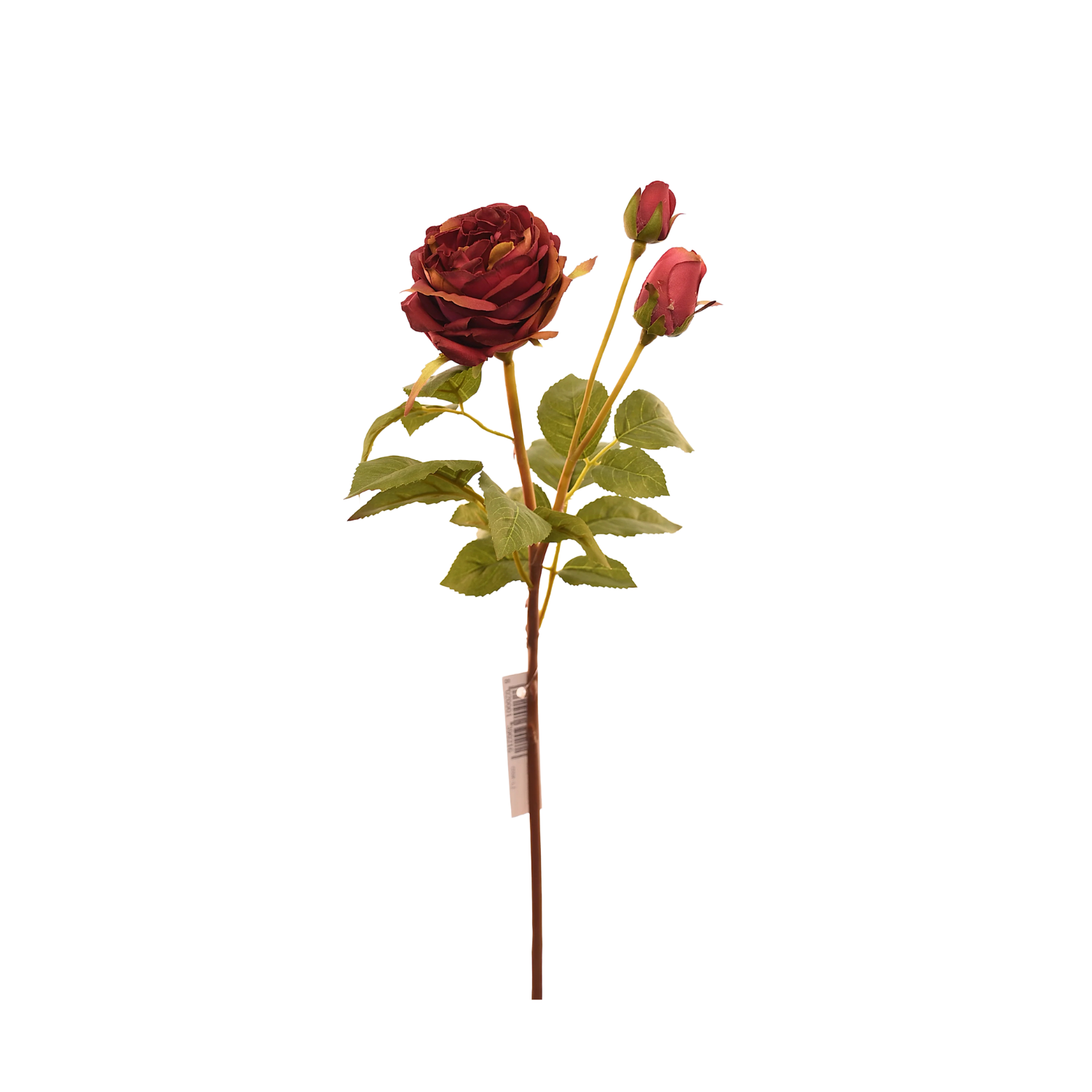 FLOR DE ROSA ARTIFICIAL COLOR VINO DE 59 CM - 1