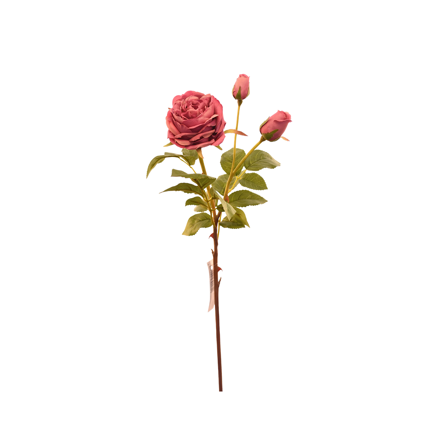 FLOR DE ROSA ARTIFICIAL COLOR ROSADO OSCURO DE 59 CM - 1