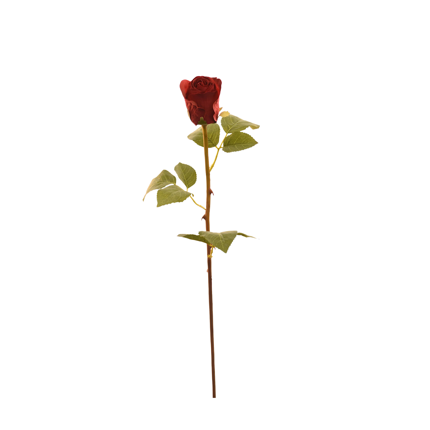 BOTÓN DE FLOR DE ROSA ARTIFICIAL COLOR ROJO DE 51 CM - 1