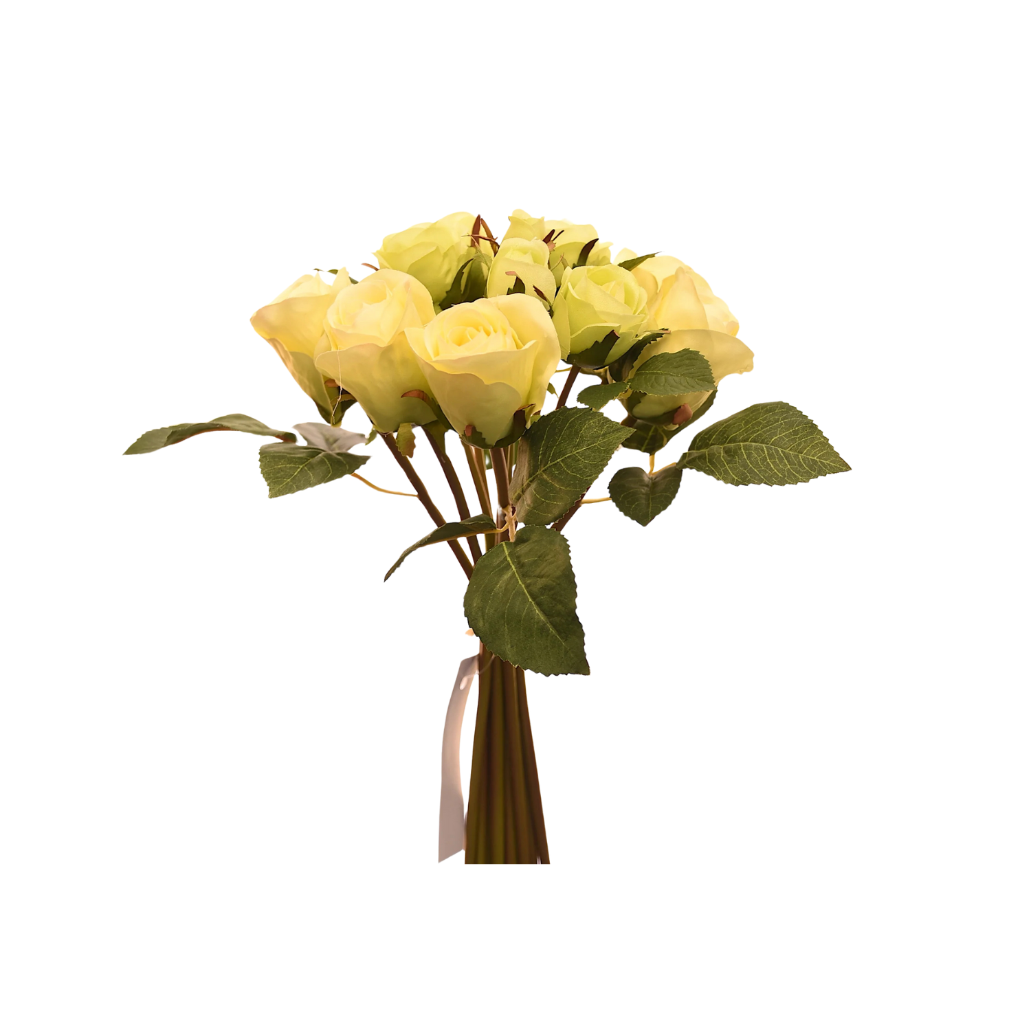 RAMO DE 12 ROSAS CREMA ARTIFICIALES DE 27 CM - 1