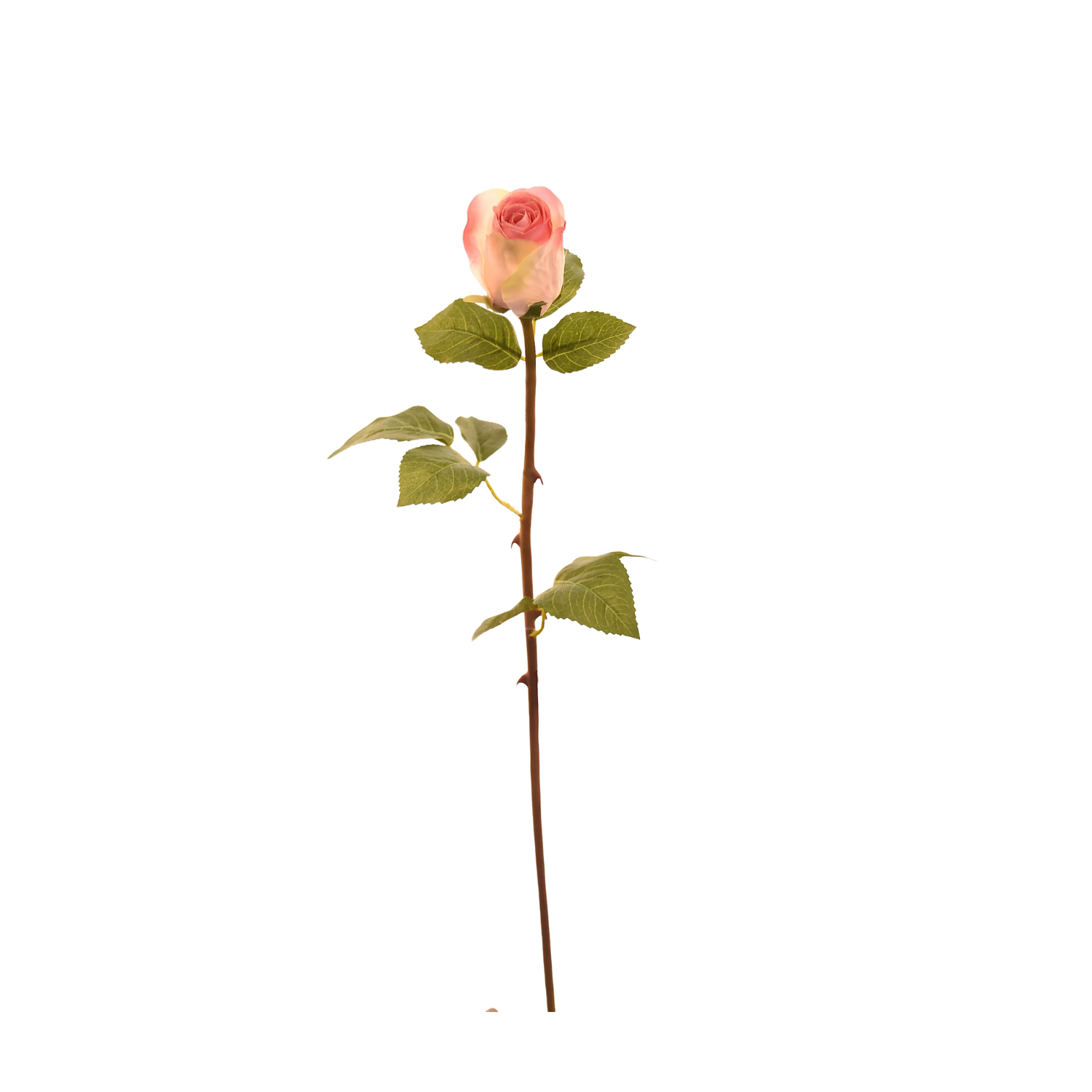 BOTÓN DE FLOR DE ROSA ARTIFICIAL COLOR ROSADO DE 51 CM - 1