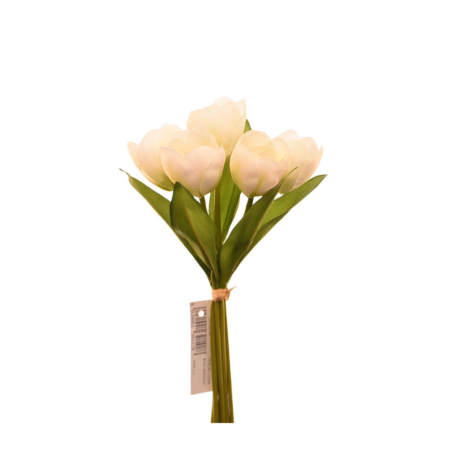 RAMO DE 6 TULIPANES BLANCOS ARTIFICIALES DE 30 CM - 1