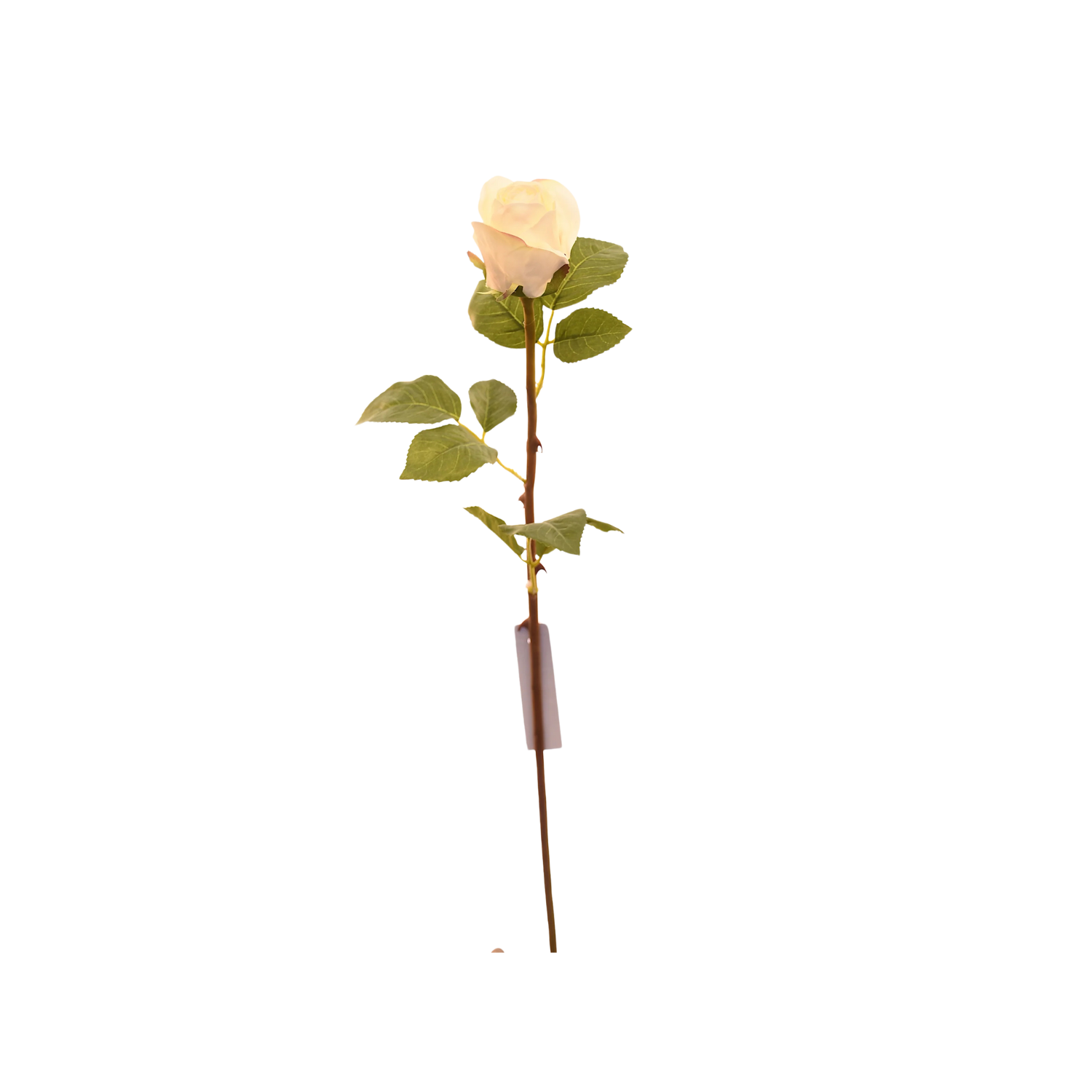 BOTÓN DE FLOR DE ROSA ARTIFICIAL COLOR BLANCO DE 51 CM - 1