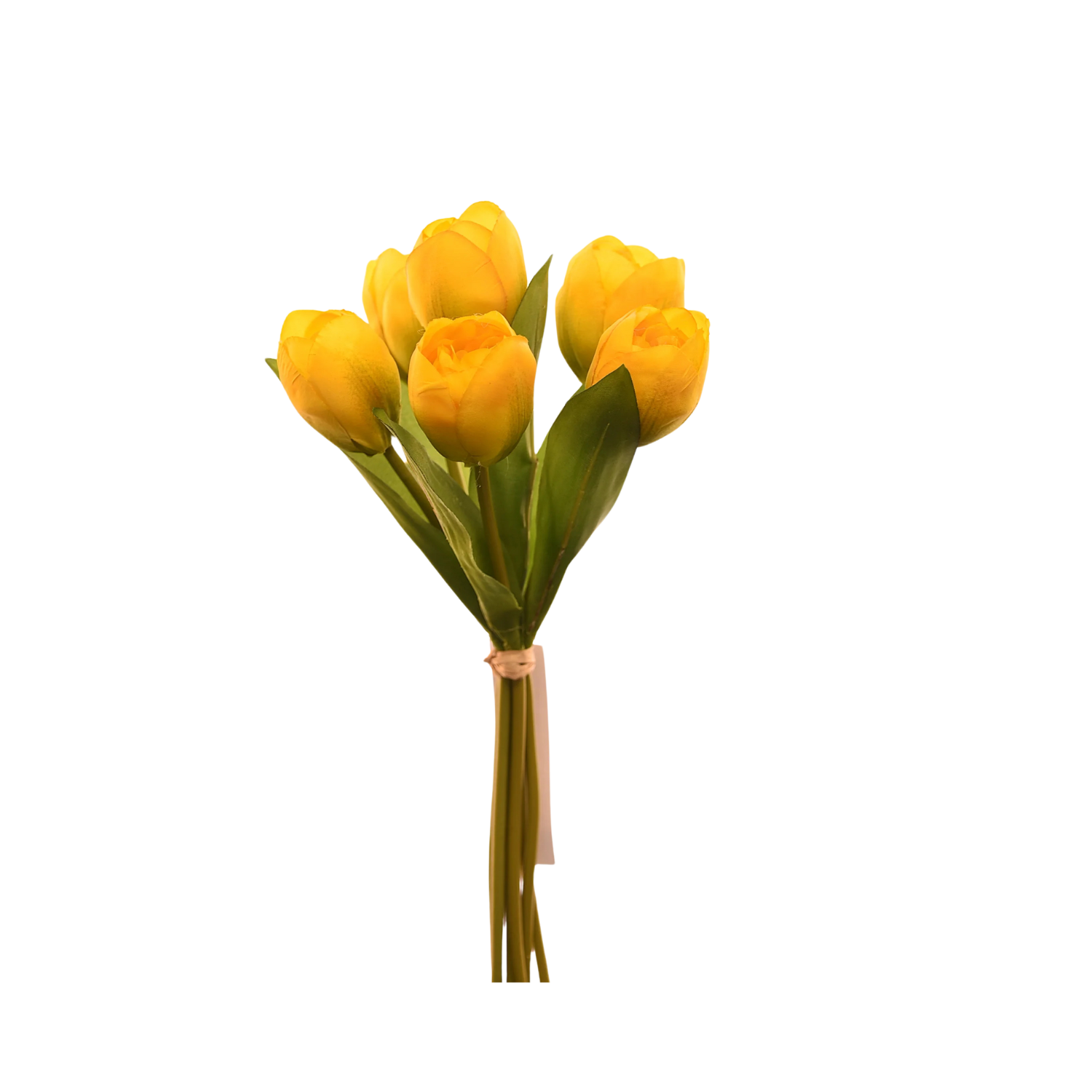 RAMO DE 6 TULIPANES AMARILLOS ARTIFICIALES DE 30 CM - 1