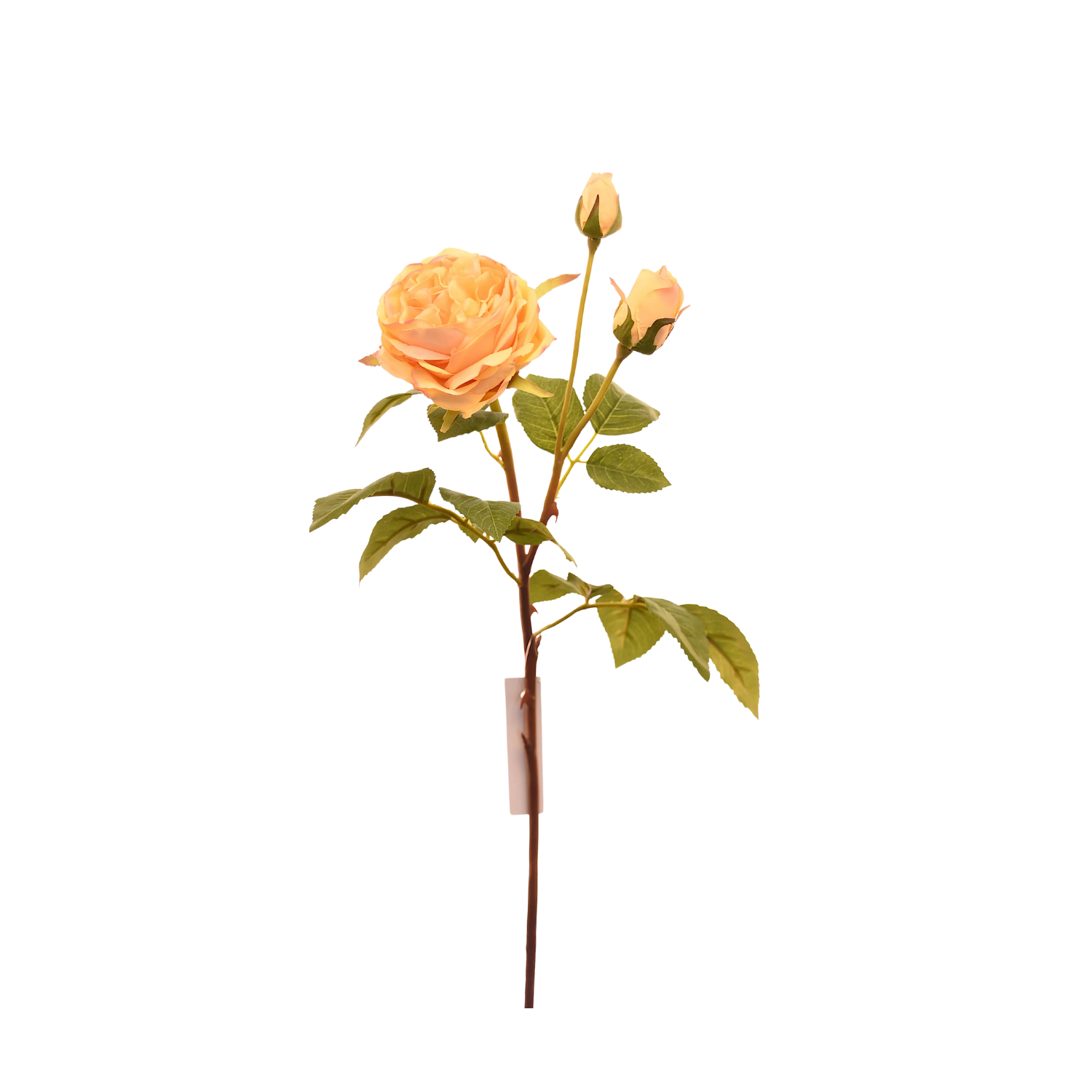 FLOR DE ROSA ARTIFICIAL COLOR AMARILLO DE 59 CM - 1