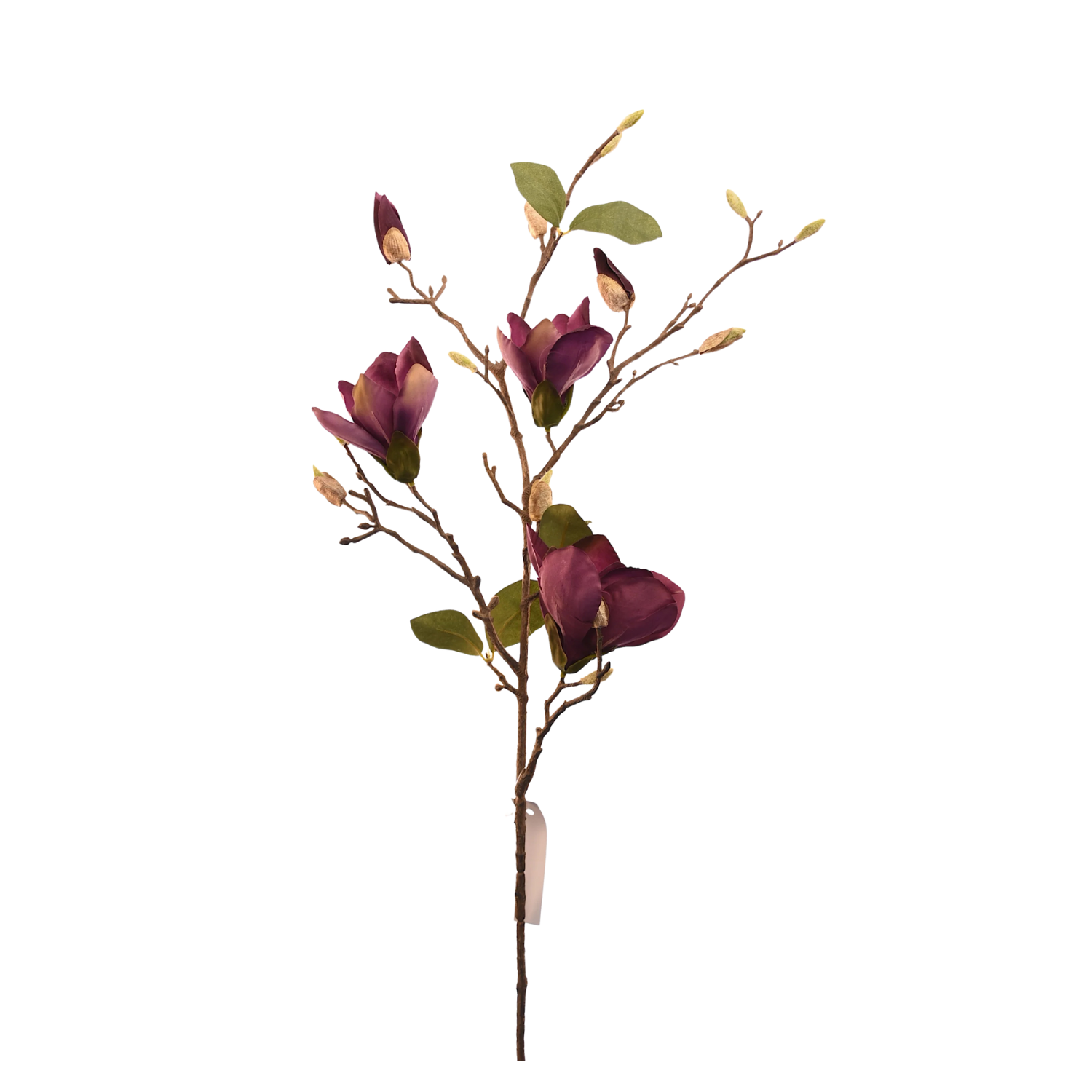 MAGNOLIO ARTIFICIAL EN FLOR MORADO, RAMA DECORATIVA DE 87CM - 1