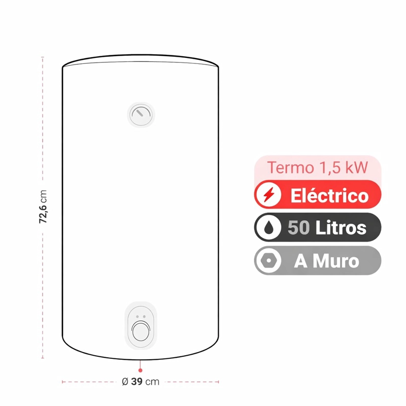 TERMO ELE CTRICO AT-WB 50 L 1,5KW ALBIN TROTTER - 2