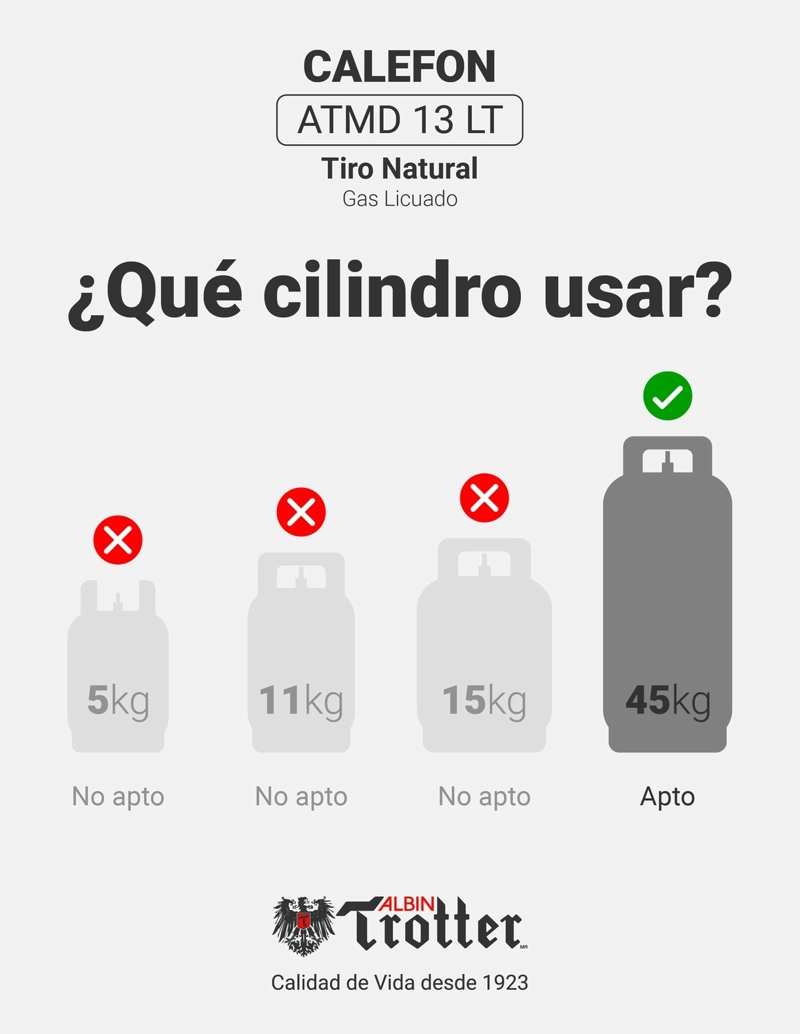 CALEFONT A GAS LICUADO 13 L ALBIN TROTTER TIRO NATURAL - 5