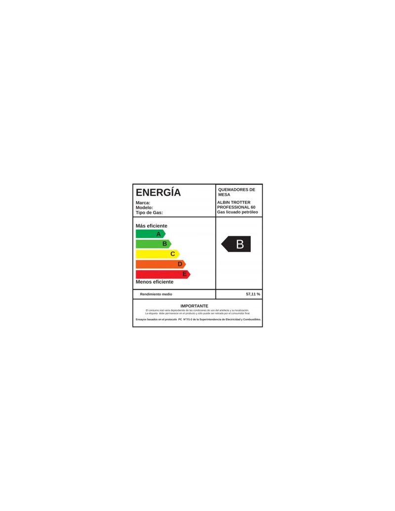 ENCIMERA GAS LICUADO ALBIN TROTTER PROFESSIONAL 60 4 PLATOS - 6