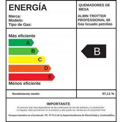 ENCIMERA GAS LICUADO ALBIN TROTTER PROFESSIONAL 60 4 PLATOS - 4