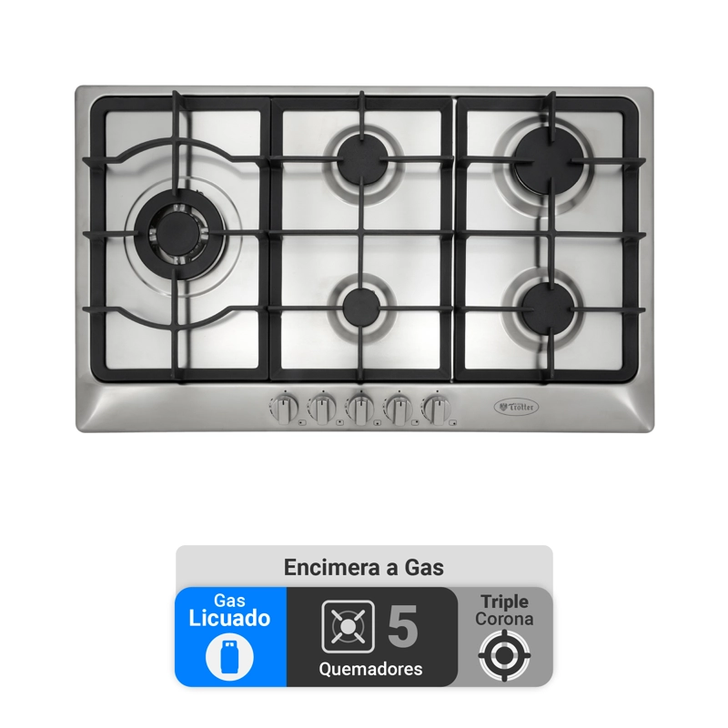 ENCIMERA GAS LICUADO ALBIN TROTTER PROFESSIONAL 90 5 PLATOS - 2