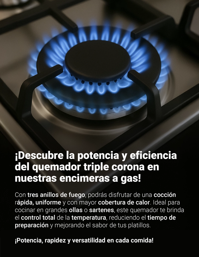 ENCIMERA GAS NATURAL ALBIN TROTTER QUADRA 90 CM 6 PLATOS - 7