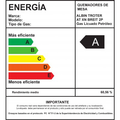 ENCIMERA GAS LICUADO ALBIN TROTTER 2 PLATOS AT-XN BREIT - 4