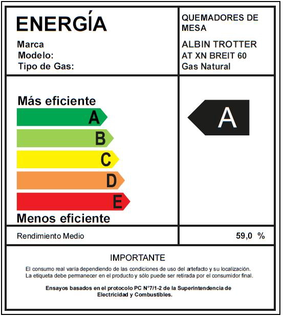 ENCIMERA GAS NATURAL ALBIN TROTTER 4 PLATOS AT-XN BREIT 60 - 7