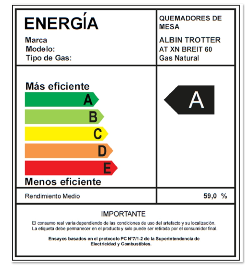 ENCIMERA GAS NATURAL ALBIN TROTTER 4 PLATOS AT-XN BREIT 60 - 5