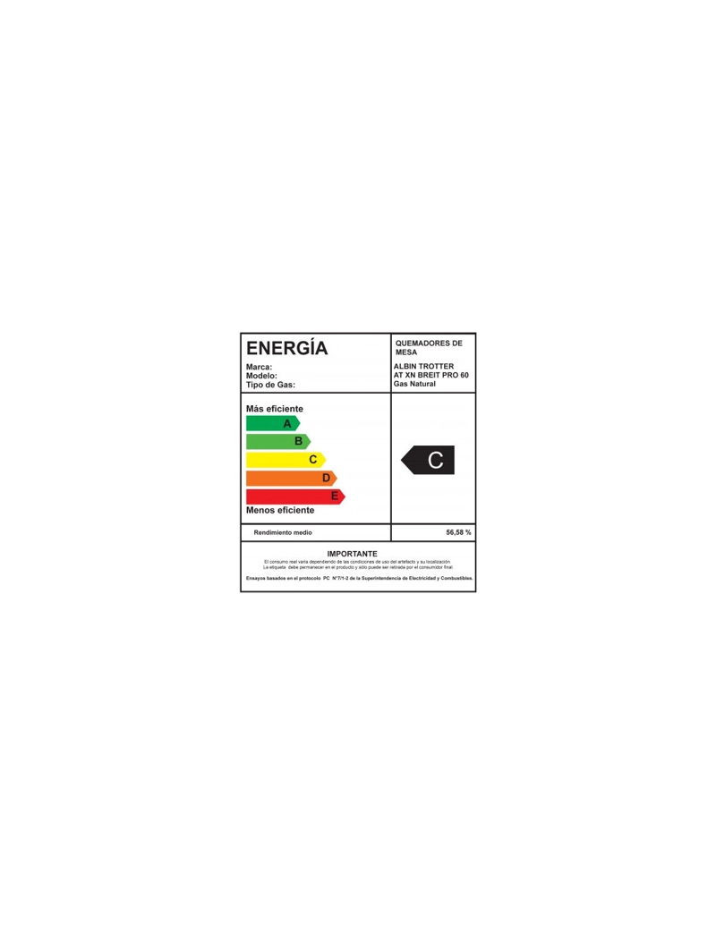 ENCIMERA GAS NATURAL ALBIN TROTTER 4 PLATOS AT-XN BREIT PRO 60 - 9