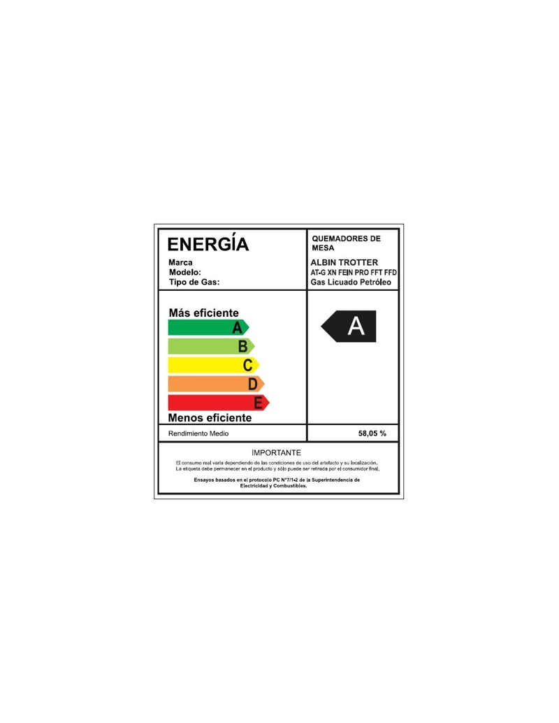 ENCIMERA GAS LICUADO ALBIN TROTTER 4 PLATOS AT-G XN FEIN PRO-FFT FFD - 9