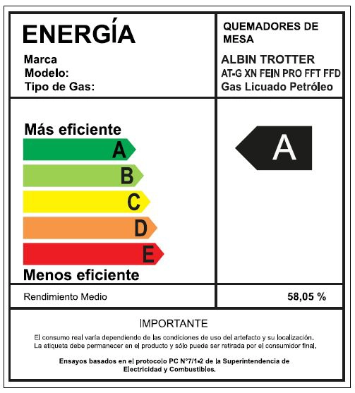 ENCIMERA GAS LICUADO ALBIN TROTTER 4 PLATOS AT-G XN FEIN PRO-FFT FFD - 6